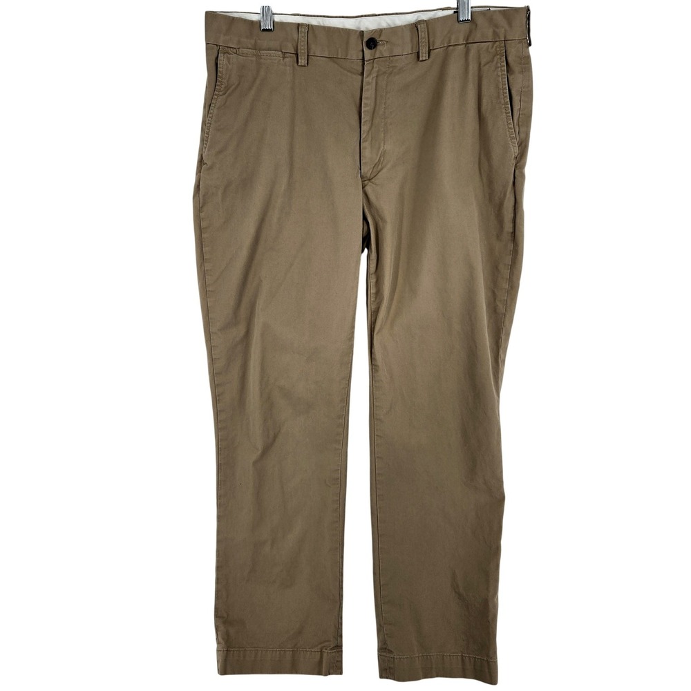 Polo Ralph Lauren Pants Mens 36x30 Khaki Chino Stretch Flat Front Casual Classic